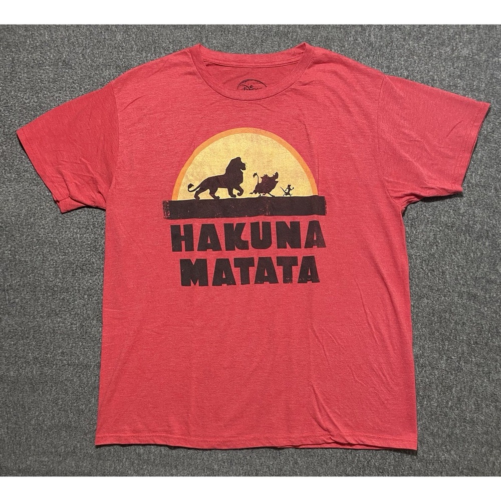 Disney The Lion King T Shirt Men's Hakuna Matata Red Size XL